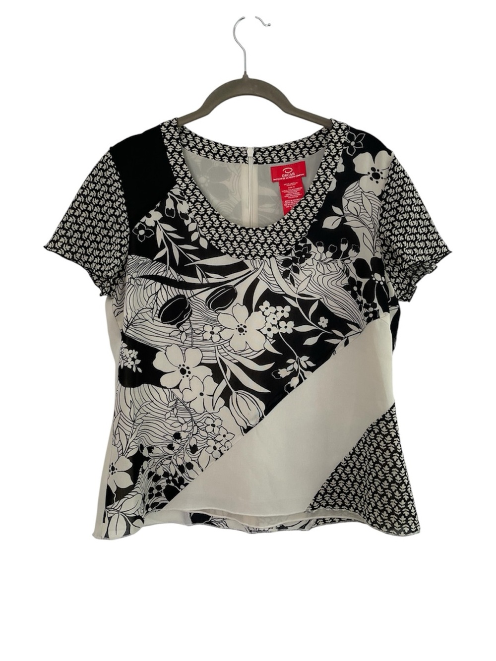 Y2K Oscar de la Renta Mixed Media Top Size 6